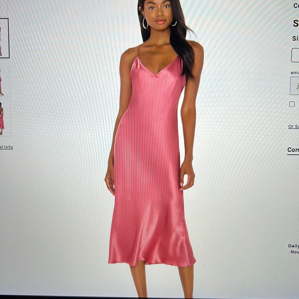 Amanda Uprichard Holley midi slip dress pink